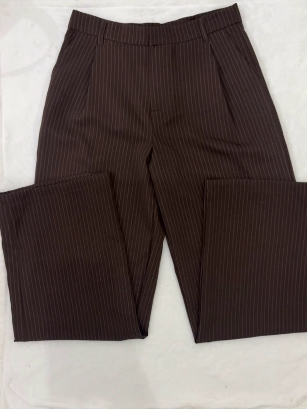 Brown Pinstripe Dress Pants